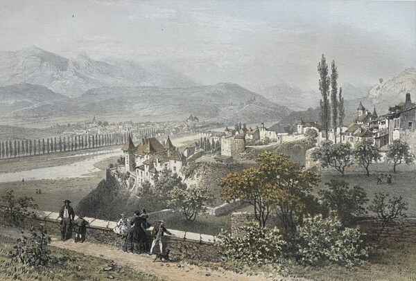 ALBERTVILLE & CONFLANS Savoie Antique Lithograph 1864 Félix Benoist French Alps
