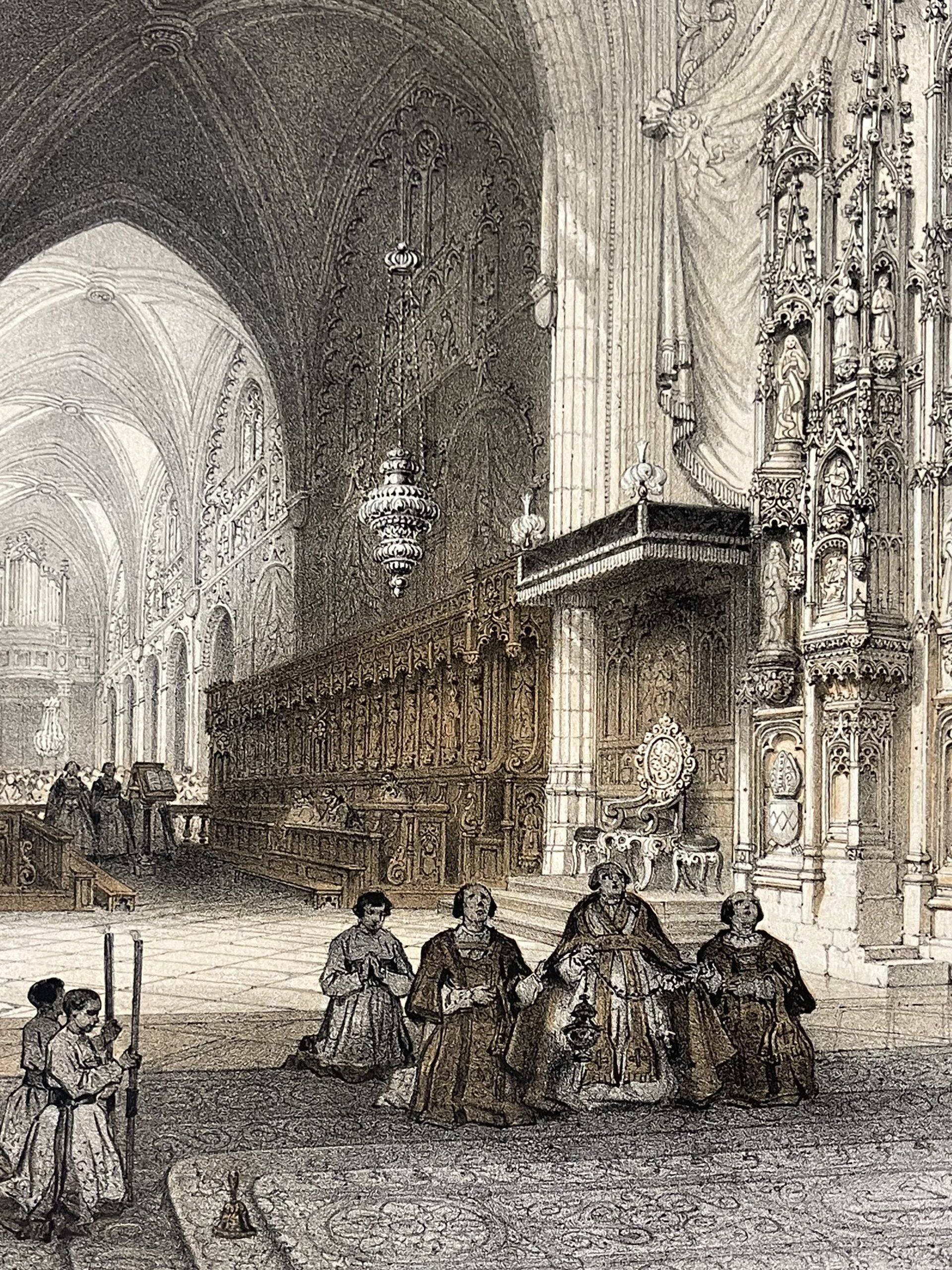 St Jean de Maurienne Cathedral Antique Lithograph 1864 Benoist France Savoie – Image 4