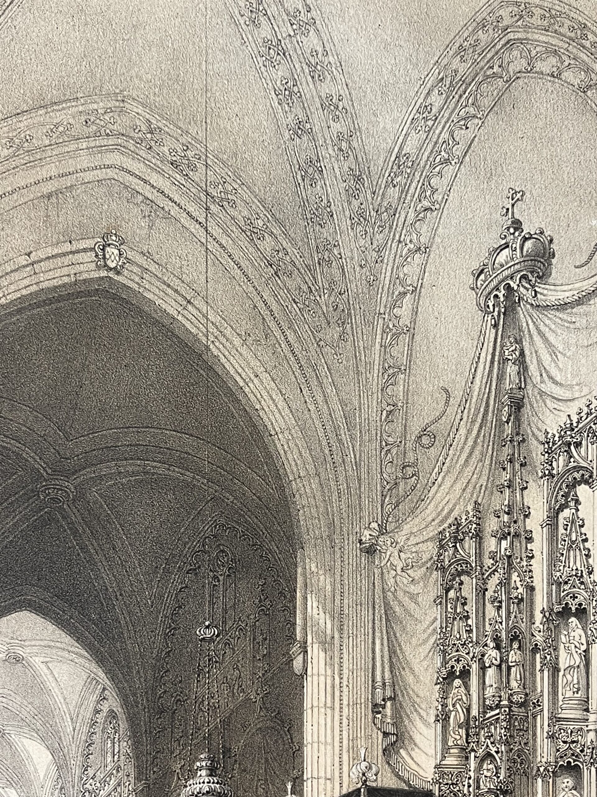 St Jean de Maurienne Cathedral Antique Lithograph 1864 Benoist France Savoie – Image 5