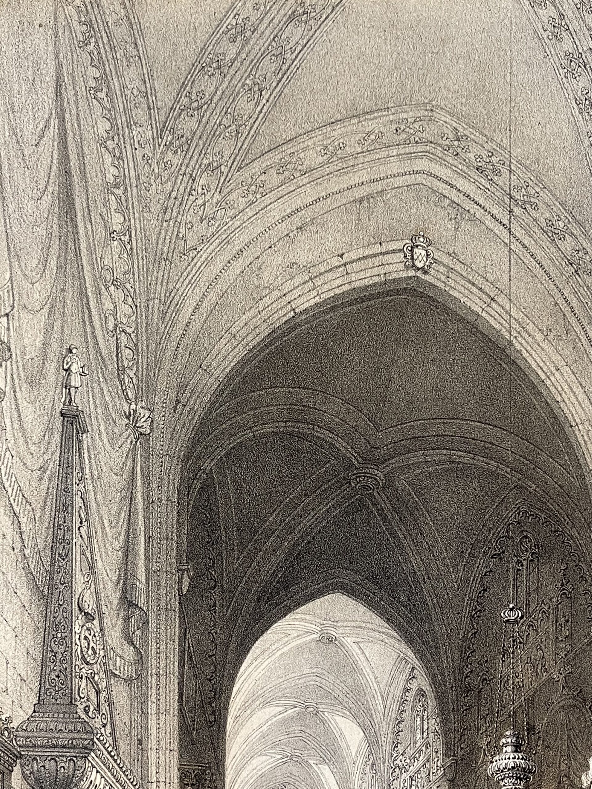 St Jean de Maurienne Cathedral Antique Lithograph 1864 Benoist France Savoie – Image 6