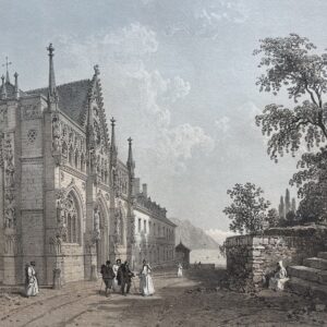 Antique Engraving Hautecombe Abbey Church France Alps 1864 Benoist Savoie