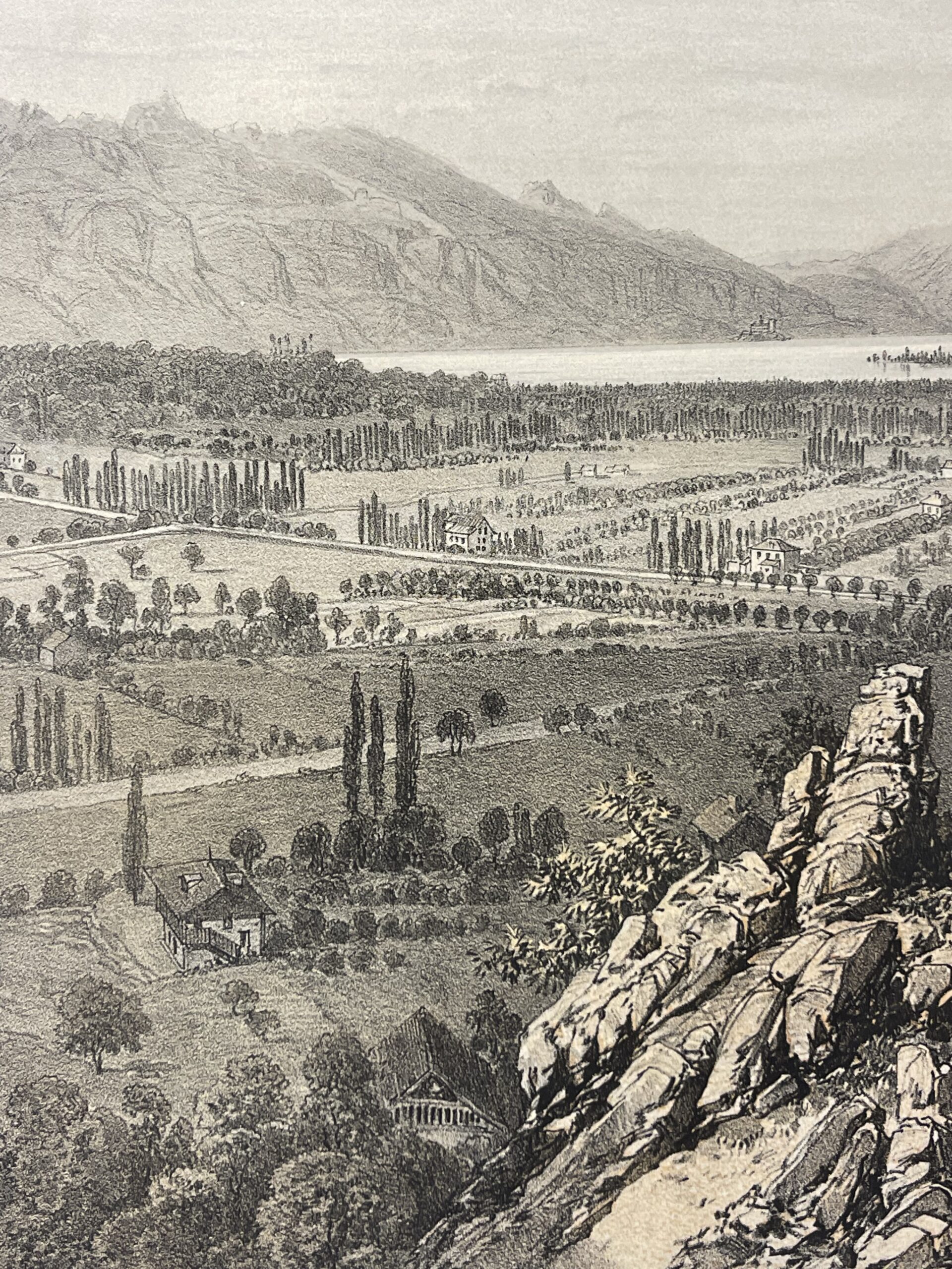 Aix-les-Bains Lake Bourget Antique Engraving 1864 Savoie France View – Image 4