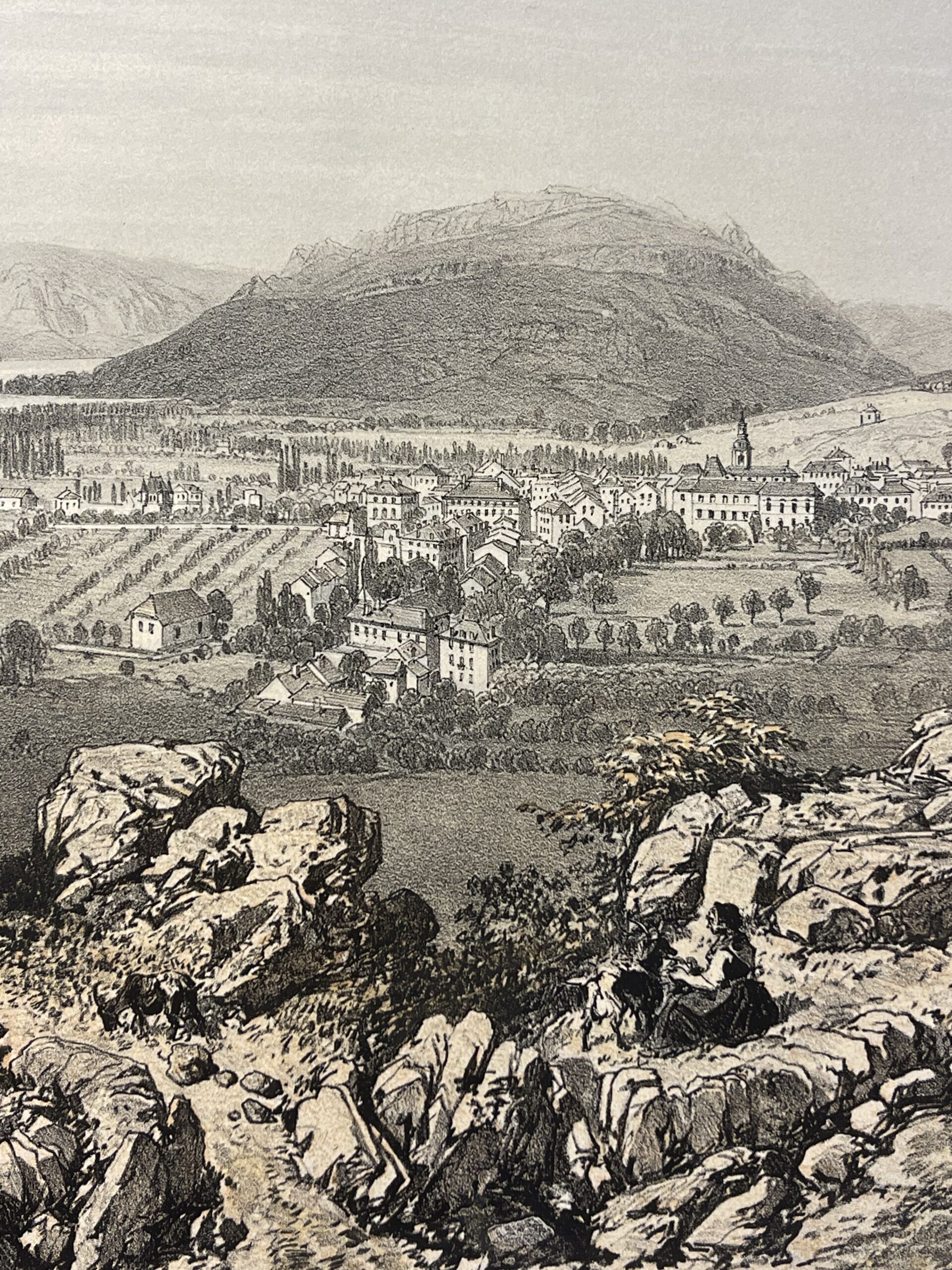 Aix-les-Bains Lake Bourget Antique Engraving 1864 Savoie France View – Image 6