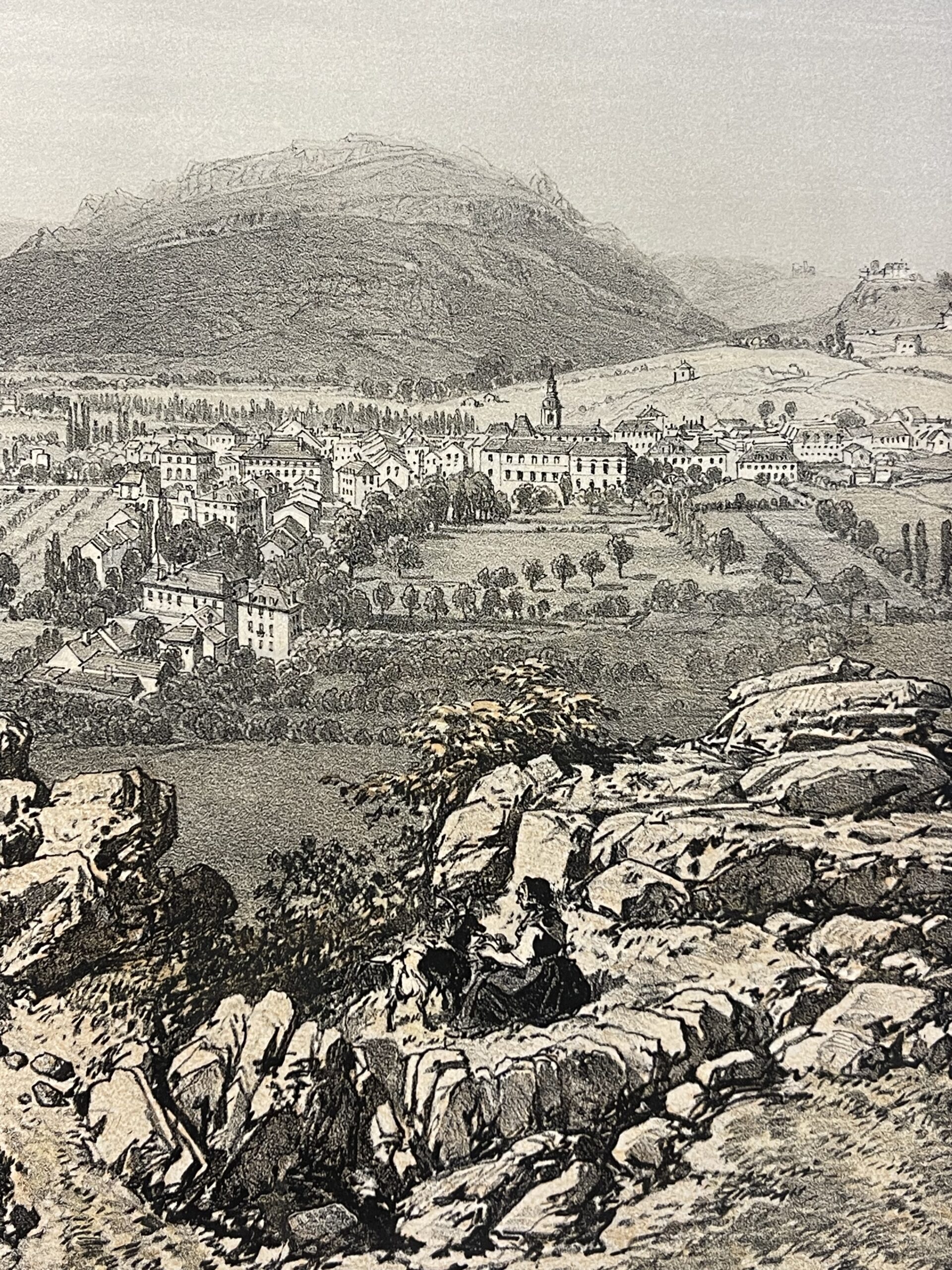 Aix-les-Bains Lake Bourget Antique Engraving 1864 Savoie France View – Image 7