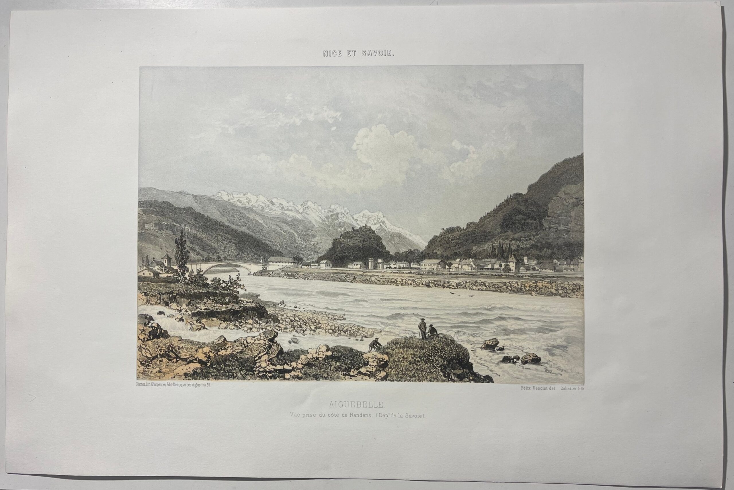 Aiguebelle Savoie Antique Engraving Alpine River View France 1864 – Image 2