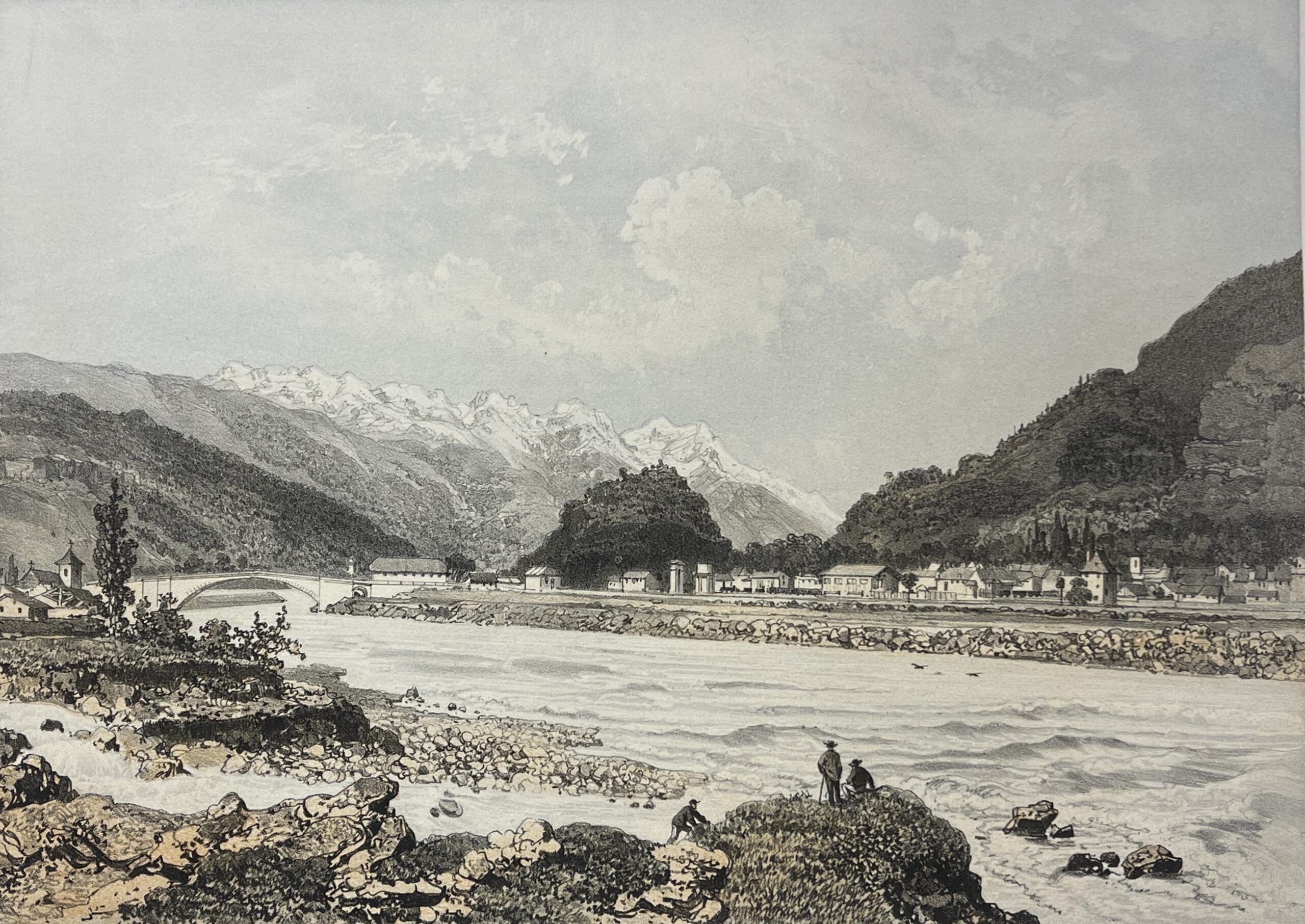 Aiguebelle Savoie Antique Engraving Alpine River View France 1864 – Image 3