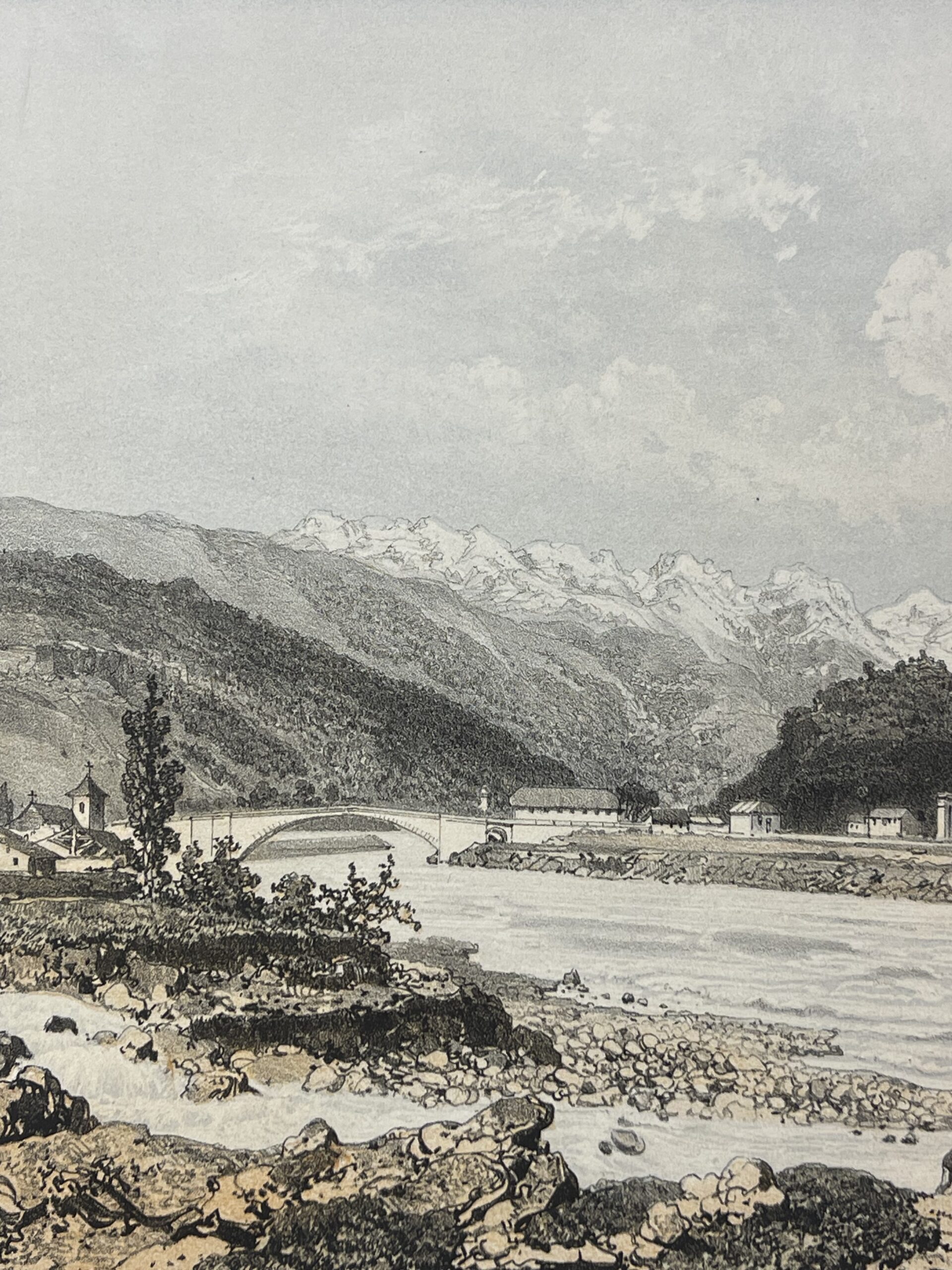 Aiguebelle Savoie Antique Engraving Alpine River View France 1864 – Image 4