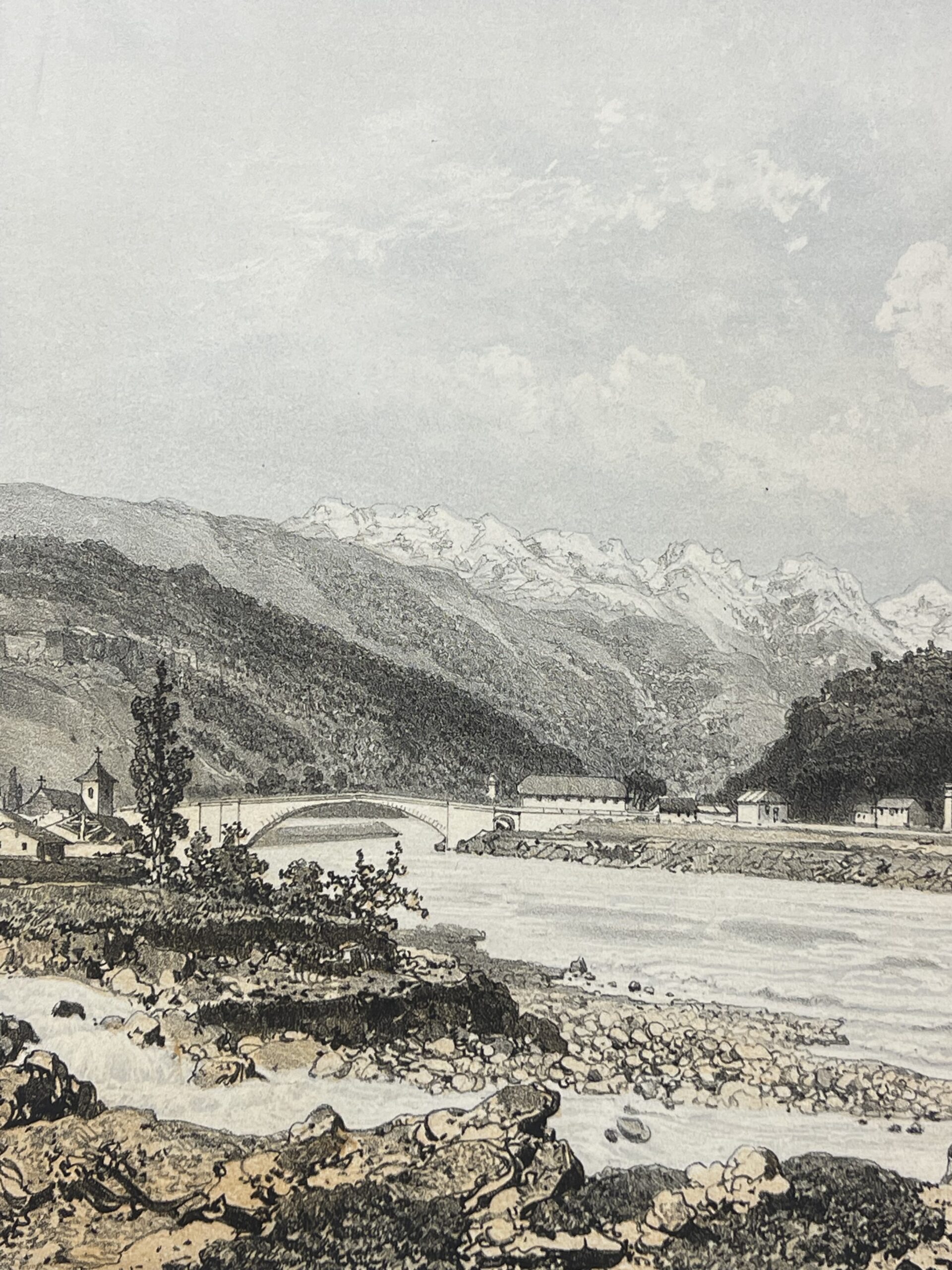 Aiguebelle Savoie Antique Engraving Alpine River View France 1864 – Image 5