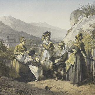 Savoy Costume St Maurice Antique Engraving France 19th France 1864 Savoie