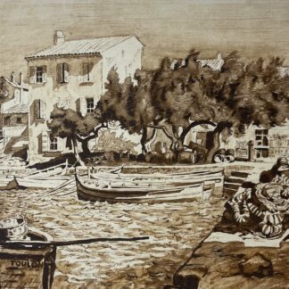 Le Brusc Six-Fours Var France c1942 Provence Fishing Harbour Print