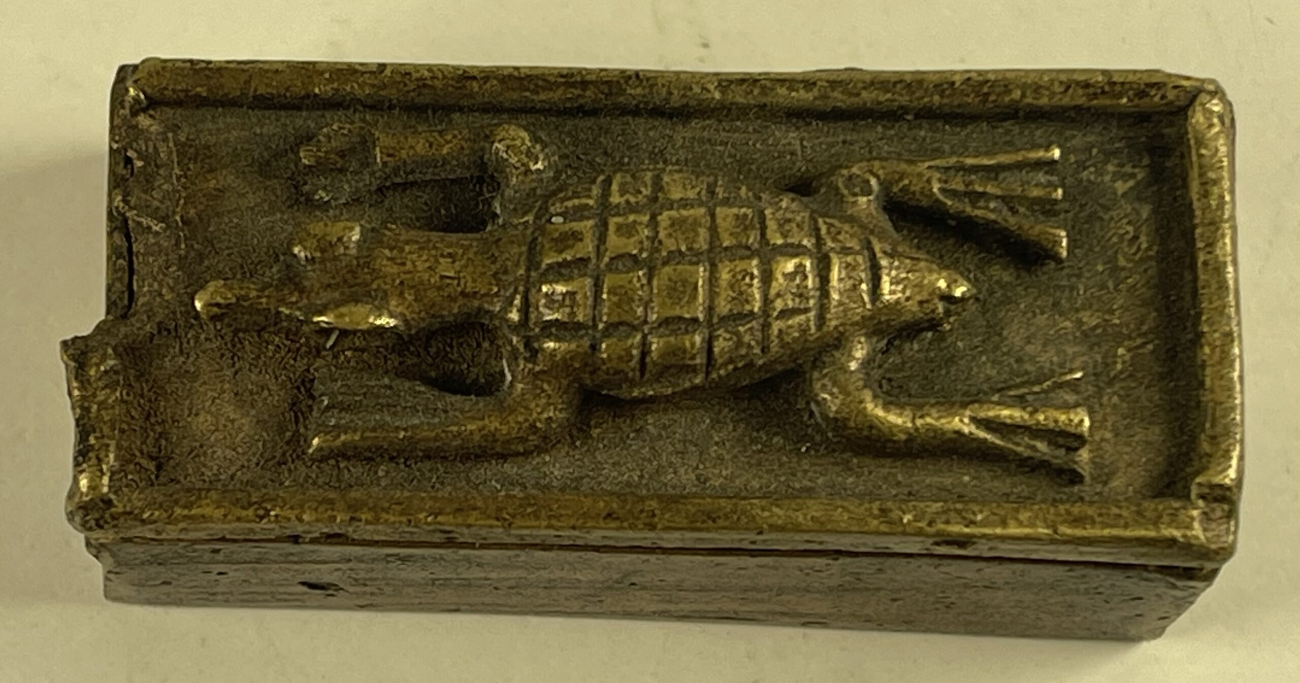 African Akan Style Bronze Gold Weight Box Crocodile Ghana Ashanti Tribal – Image 7