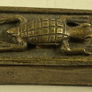 African Akan Style Bronze Gold Weight Box Crocodile Ghana Ashanti Tribal