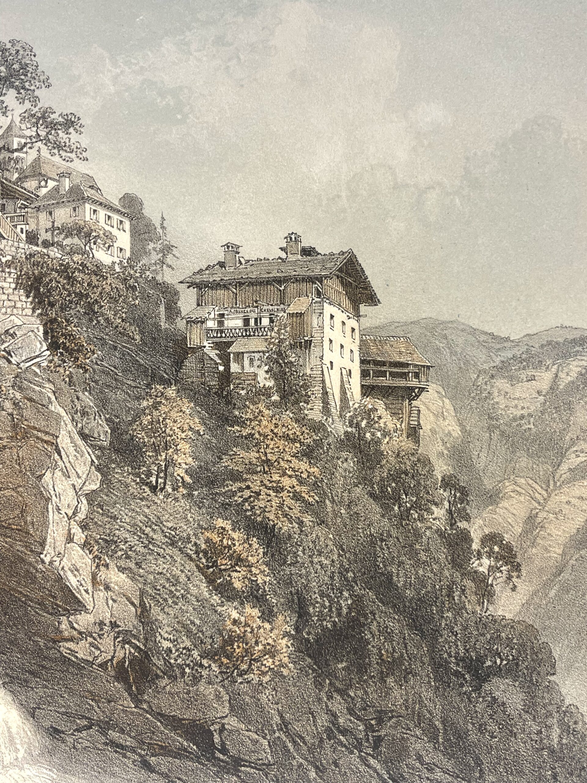 VILLAGE D’HERY près Ugines Savoie lithographie 1864 France Alpes – Image 4