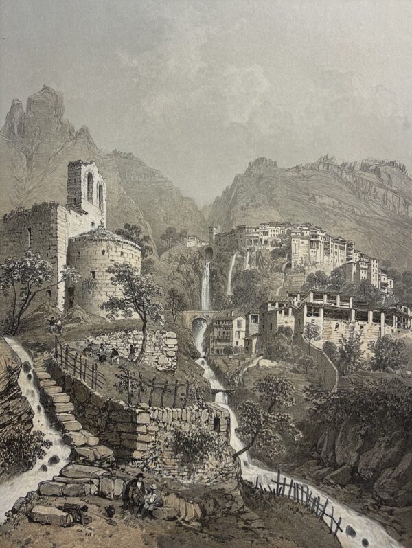 Touët-de-Beuil lithographie 1864 Alpes-Maritimes Provence Alpes Côte d'Azur
