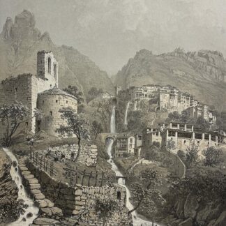 Touët-de-Beuil lithographie 1864 Alpes-Maritimes Provence Alpes Côte d'Azur