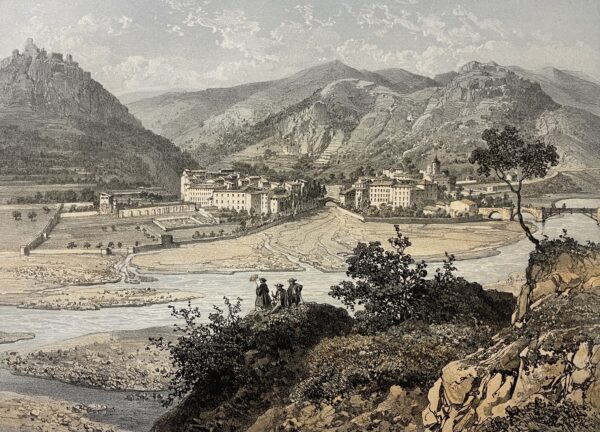 Puget-Théniers lithographie 1864 Alpes-Maritimes Provence Alpes Côte d'Azur