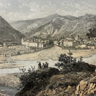 Puget-Théniers lithographie 1864 Alpes-Maritimes Provence Alpes Côte d'Azur