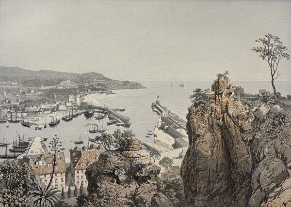 Nice le port lithographie 1864 Alpes-Maritimes Provence Alpes Côte d'Azur France