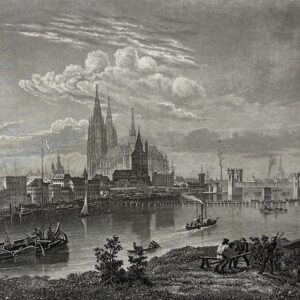 Allemagne Cologne Köln Rhénanie-du-Nord-Westphalie gravure 1880