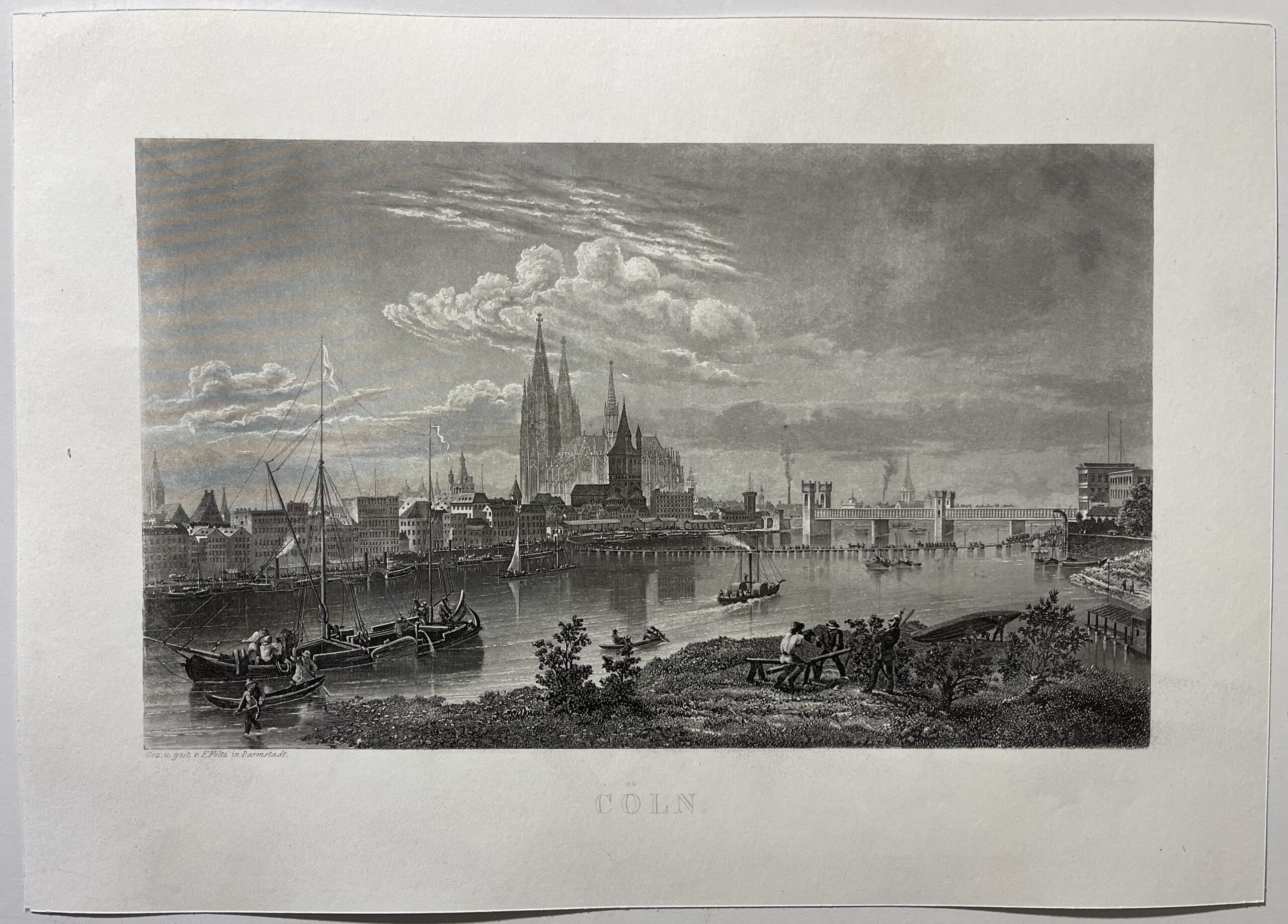 Allemagne Cologne Köln Rhénanie-du-Nord-Westphalie gravure 1880 – Image 2