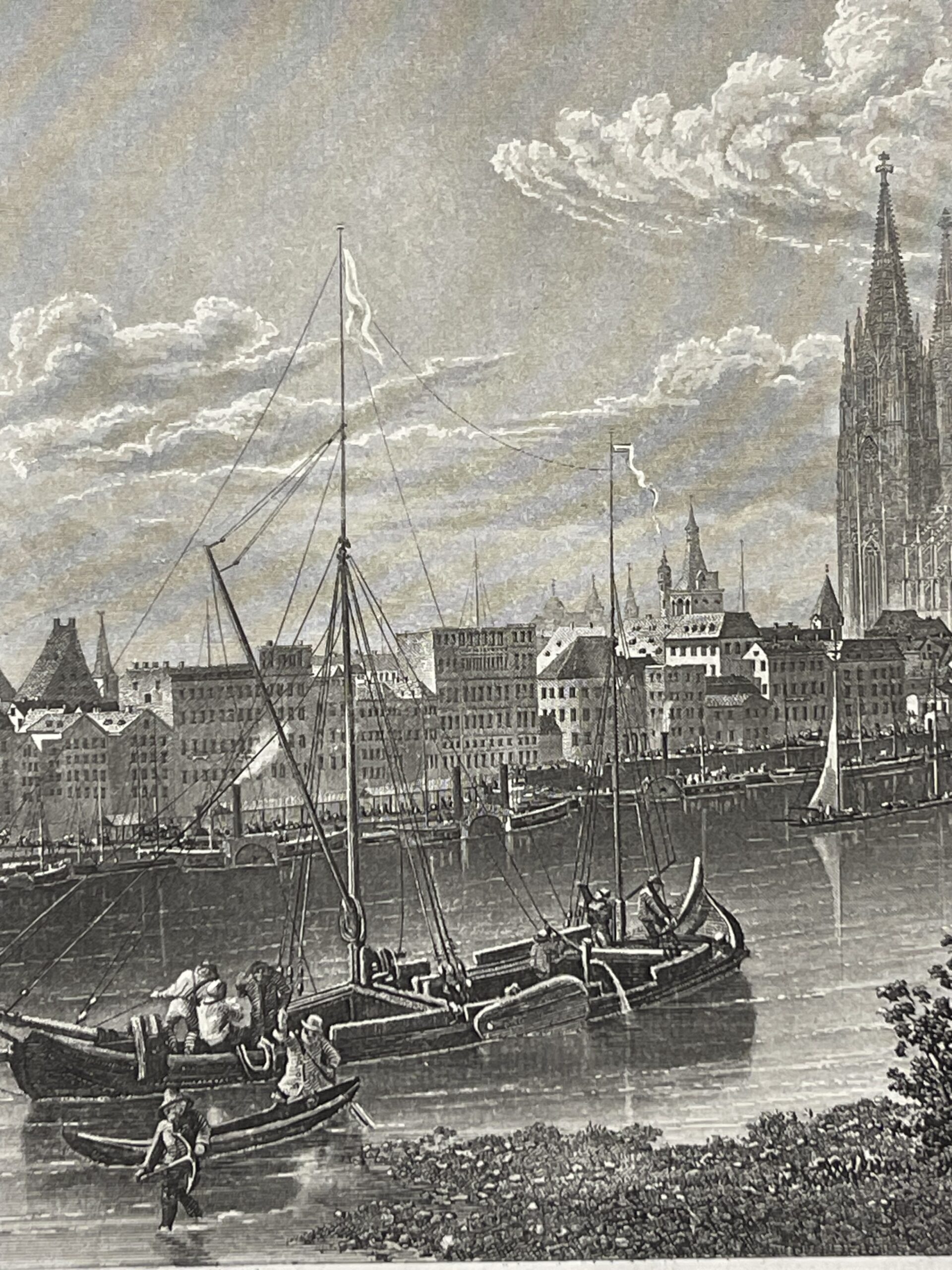 Allemagne Cologne Köln Rhénanie-du-Nord-Westphalie gravure 1880 – Image 3