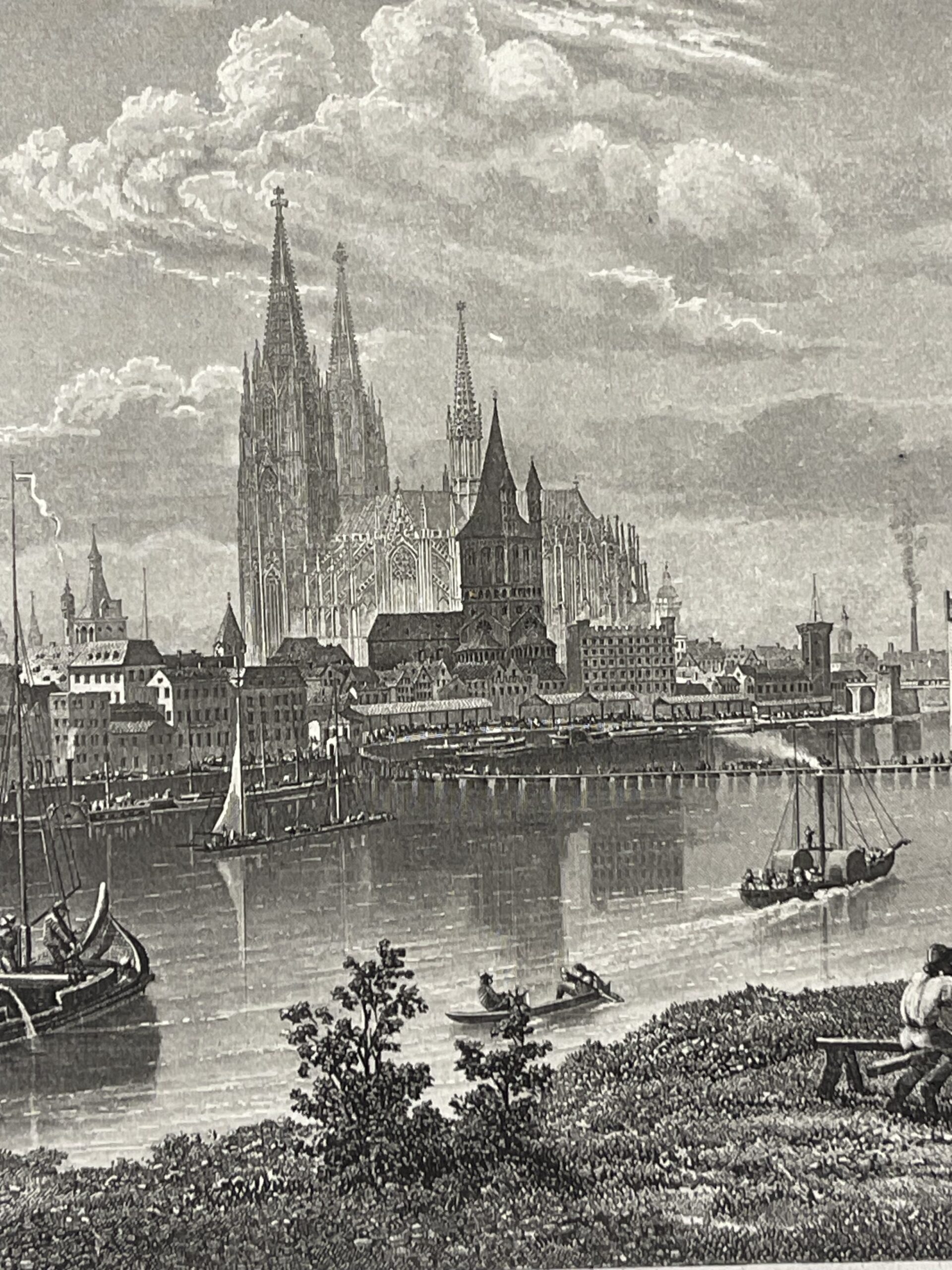 Allemagne Cologne Köln Rhénanie-du-Nord-Westphalie gravure 1880 – Image 4