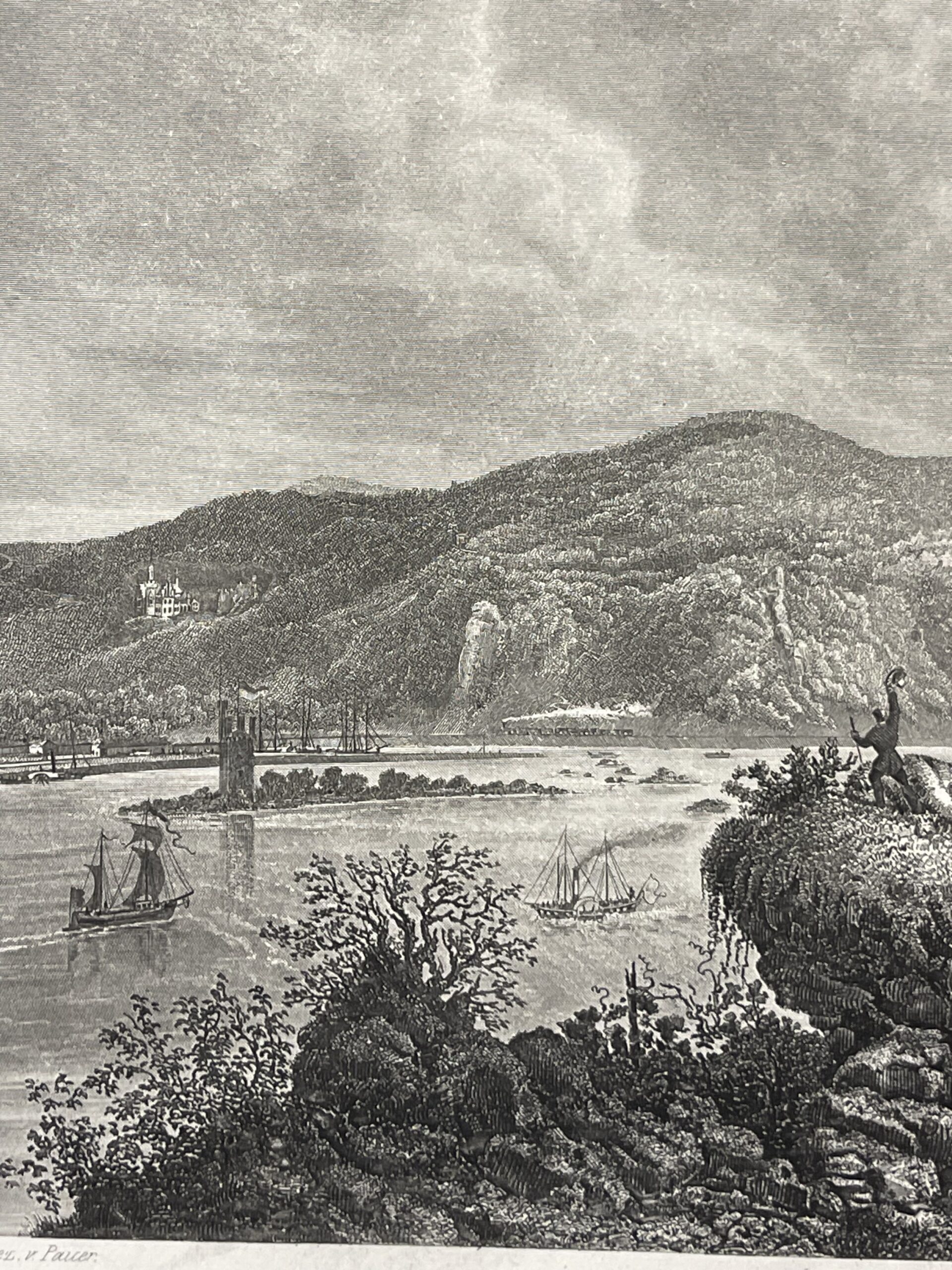 Allemagne Mäuseturm et Ehrenfels Nordrhein-Westfalen Deutschland 1880 Rhin – Image 2