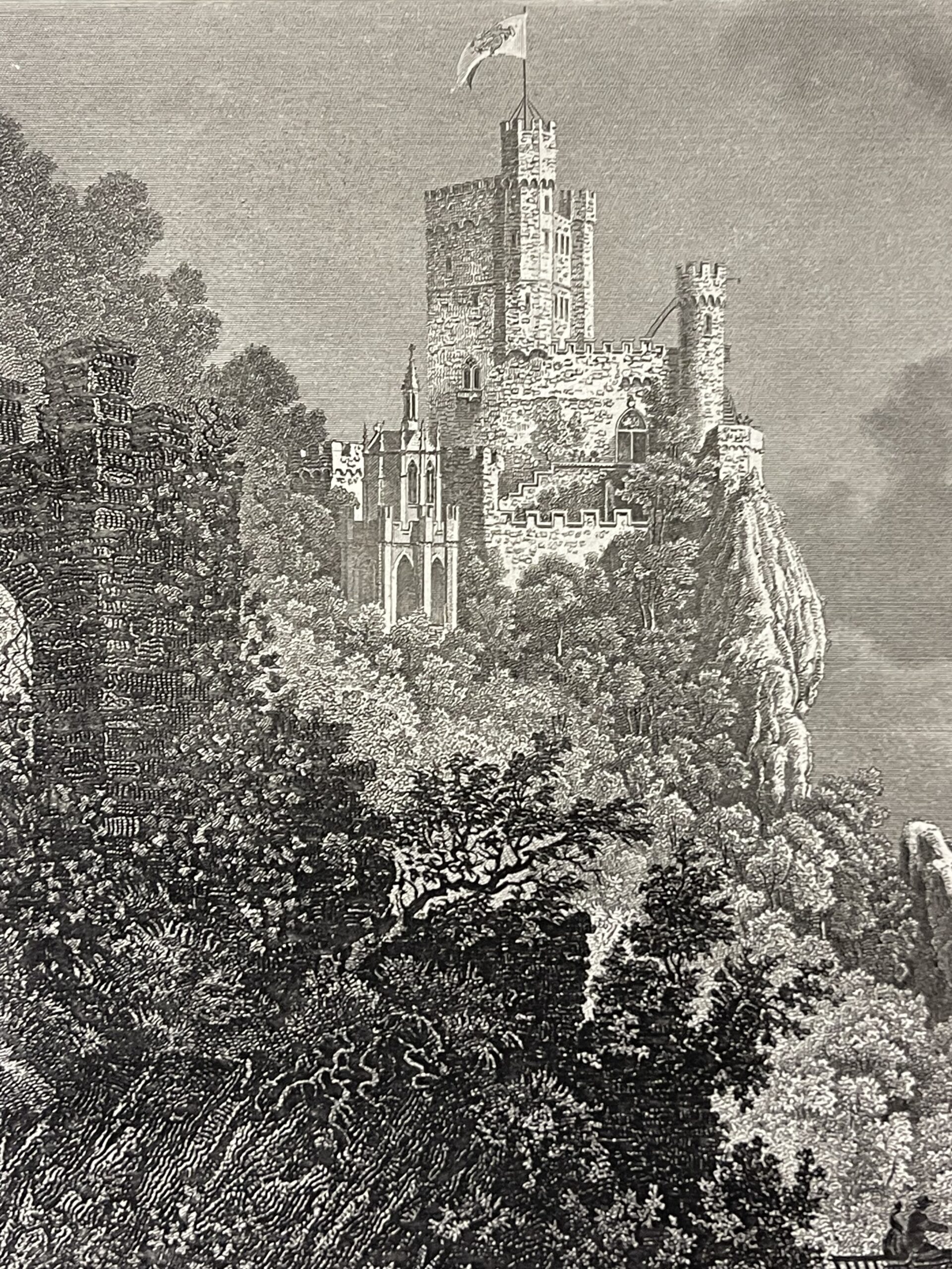 Allemagne Rheinstein Château sur le Rhin Rhénanie-Palatinat gravure 1880 – Image 2