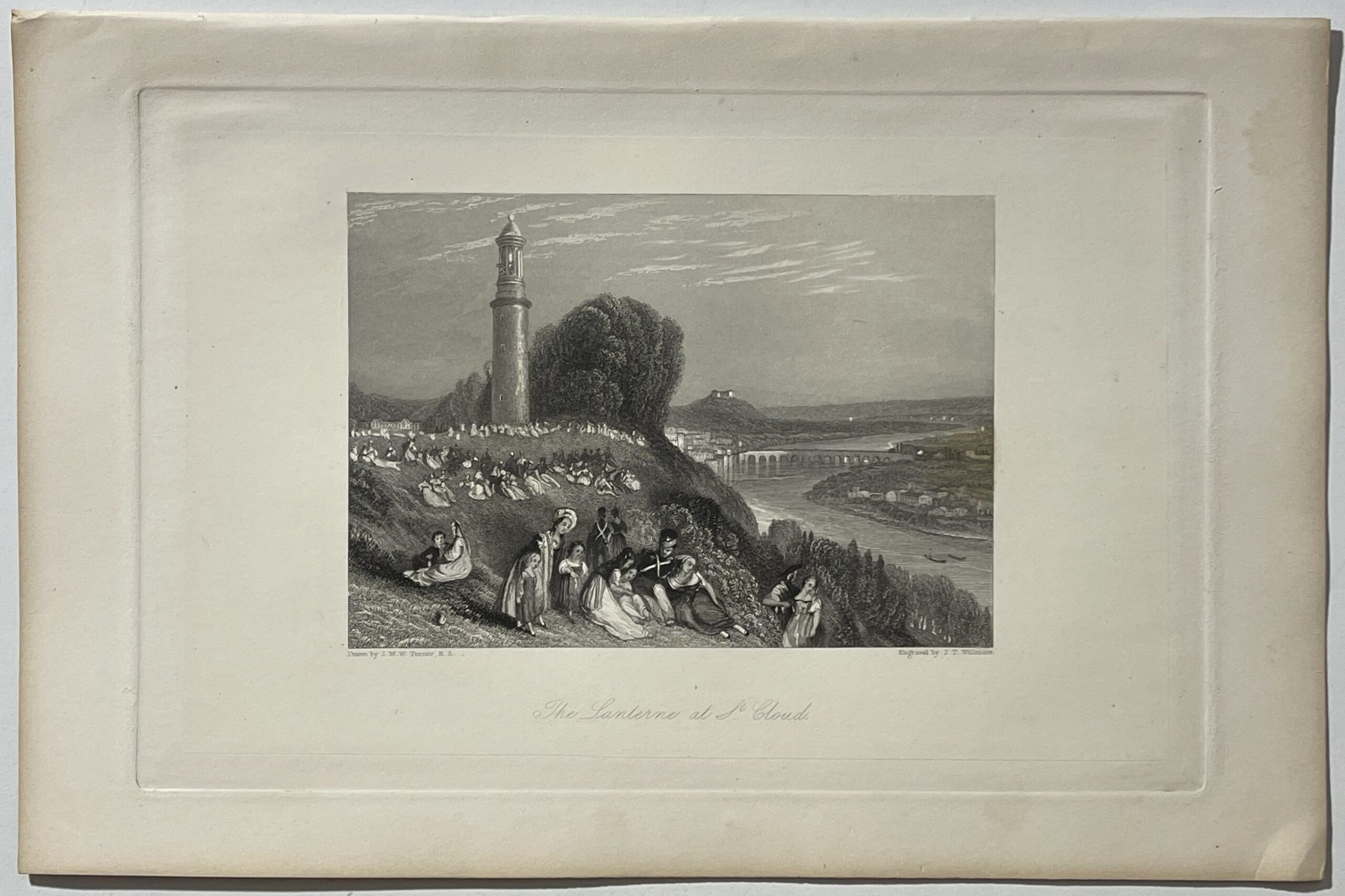 Paris W Turner Lanterne de Saint-Cloud France graveur Willmore C 1833 – Image 2