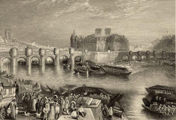 Paris W Turner Pont Neuf France graveur Miller C 1833