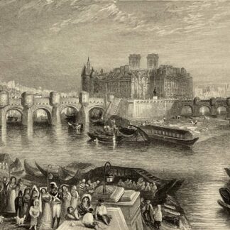 Paris W Turner Pont Neuf France graveur Miller C 1833