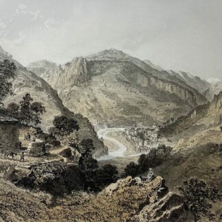 Saint-Sauveur-sur-Tinée lithographie 1864 Alpes-Maritimes Provence France