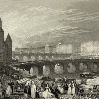 Paris W Turner Marché aux Fleurs et Pont au Change Graveur Radclyffe C 1833