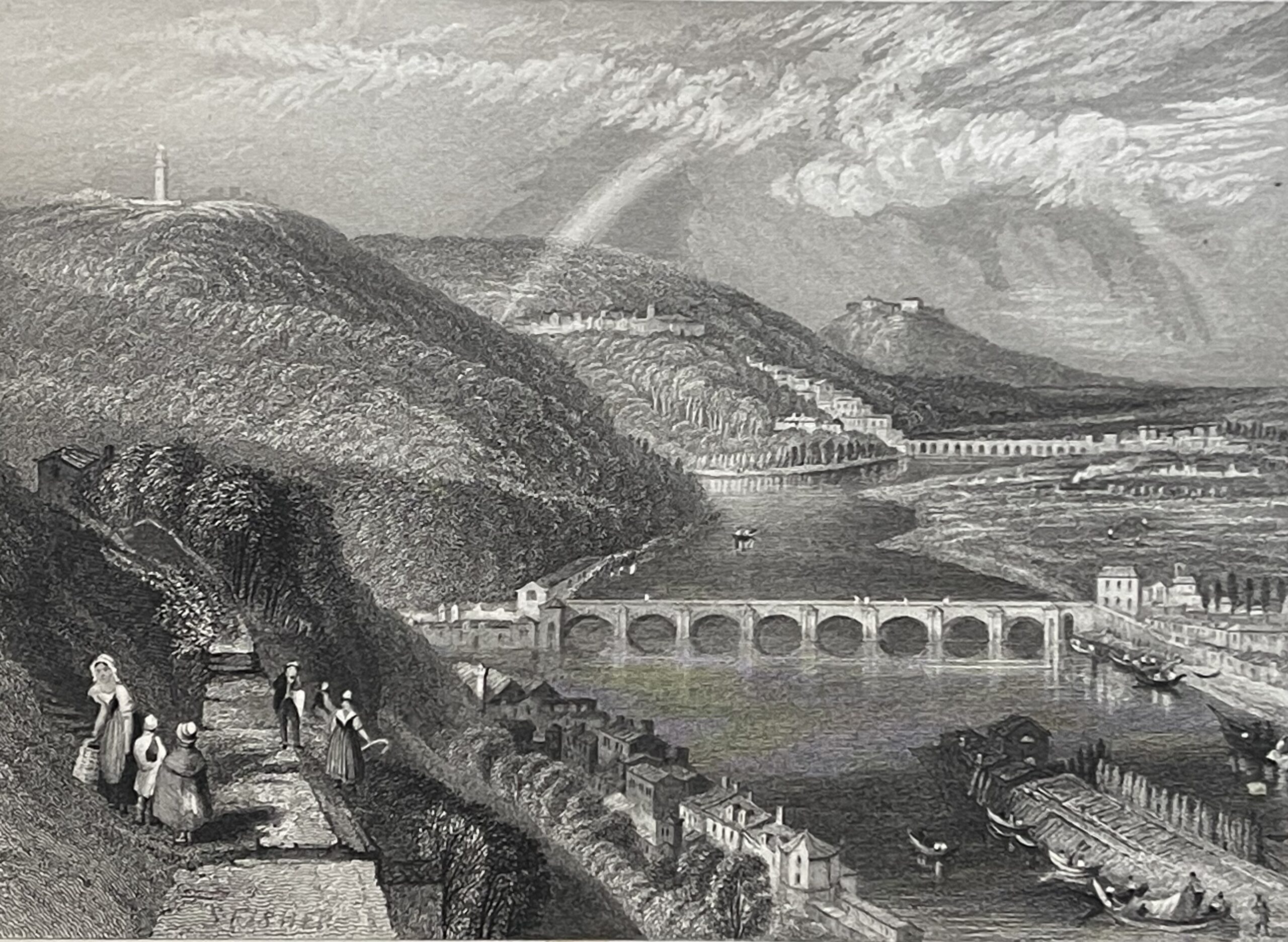 Paris W Turner Pont de Saint-Cloud France graveur Fisher C 1833 – Image 4