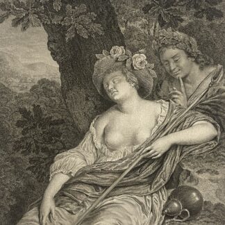 Le sommeil de Galathée d'après Frans Van Mieris 1635-1681 Gottfried Schulze 1776