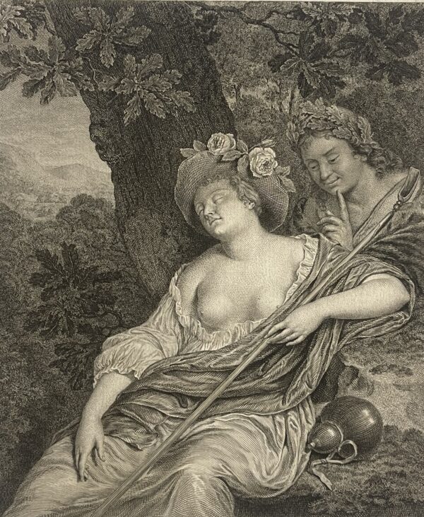 Le sommeil de Galathée d'après Frans Van Mieris 1635-1681 Gottfried Schulze 1776