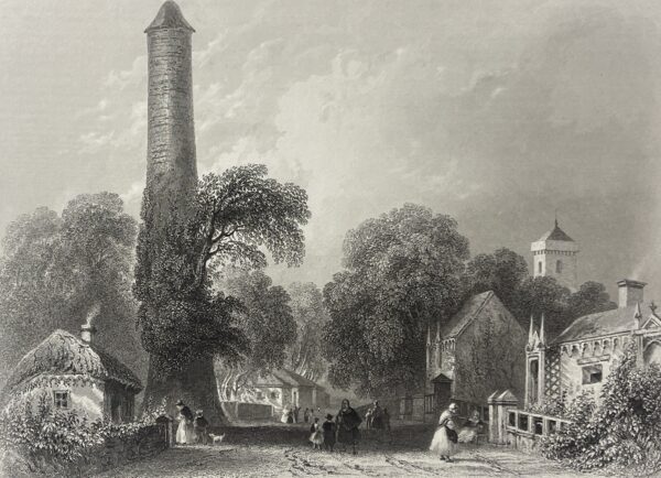 Irlande Irlande Clondalkin d'après William Henry Bartlett graveur Wallis c.1859