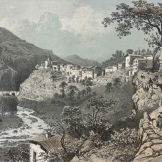 Lantosque Vallée de la Vésubie Alpes-Maritimes Lithographie Benoist 1864