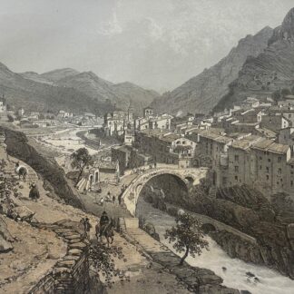 Breil-sur-Roya Vallée de la Roya Alpes-Maritimes Lithographie Benoist 1864