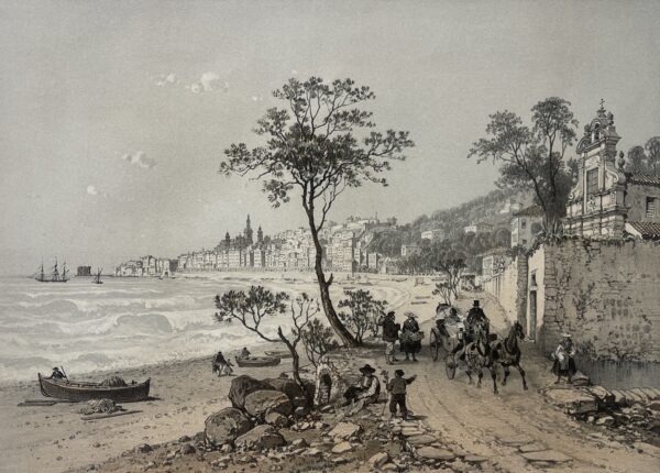 Menton Alpes-Maritimes Lithographie d'après Benoist 1864 France