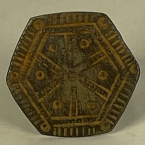 Bague chevalière en bronze style ancien Motif talismanique géométrique 8 grammes