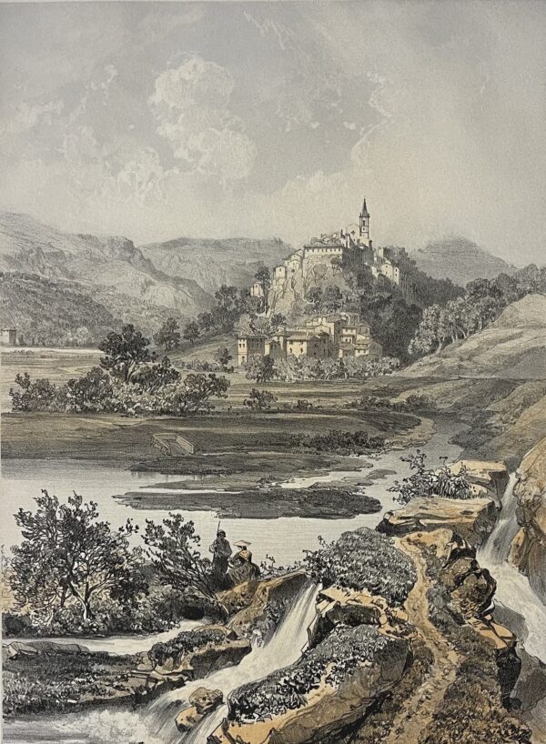 CONTES Vallée du Paillon lithographie Alpes-Maritimes 1864