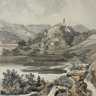 CONTES Vallée du Paillon lithographie Alpes-Maritimes 1864
