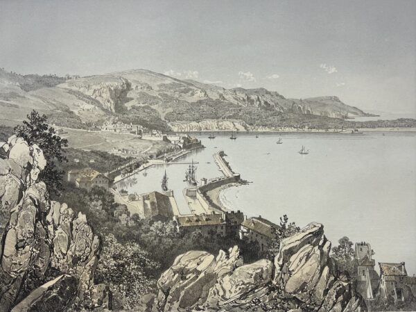 VILLEFRANCHE près de Nice lithographie Alpes-Maritimes 1864 France
