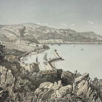 VILLEFRANCHE près de Nice lithographie Alpes-Maritimes 1864 France