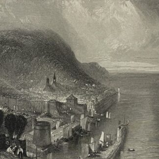 Honfleur d'après W Turner France graveur Cousen 1833 Calvados France Normandie
