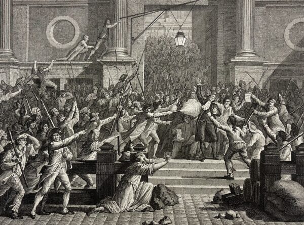 Révolution française Mort De Flesselles prévôt Prieur eau-forte 1804 Berthault