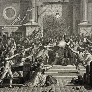 Paris France 1804 French Revolution Death of Flesselles Antique Etching Berthault