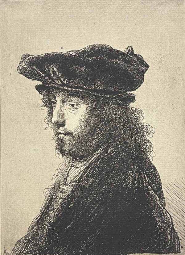 Rembrandt van Rijn 1606-1669 Jeune homme à la toque de velours pointe sèche  1898