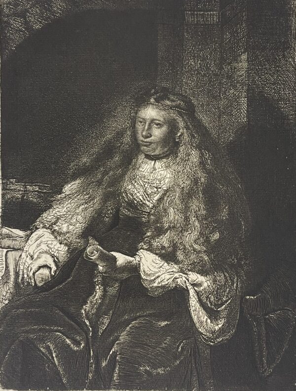 Rembrandt van Rijn 1606-1669 La grande mariée juive pointe sèche XIXe